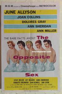 g633 OPPOSITE SEX one-sheet movie poster '56 June Allyson, Joan Collins
