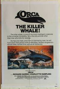g634 ORCA one-sheet movie poster '77 The Killer Whale, Richard Harris