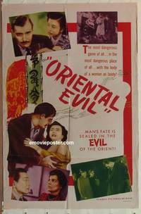 g638 ORIENTAL EVIL one-sheet movie poster '50 man's fate is sealed!