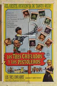 g645 OUTLAWS IS COMING Spanish/US one-sheet movie poster '65 Three Stooges!