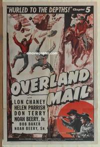 g648 OVERLAND MAIL Chap 5 one-sheet movie poster '42 Lon Chaney serial