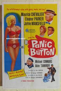 g654 PANIC BUTTON one-sheet movie poster '64 Chevalier, Jayne Mansfield