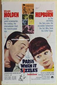 g664 PARIS WHEN IT SIZZLES one-sheet movie poster '64 Audrey Hepburn