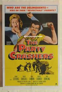g665 PARTY CRASHERS one-sheet movie poster '58 Frances Farmer, bad teens!