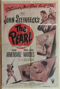 g674 PEARL one-sheet movie poster '48 John Steinbeck, Pedro Armendariz