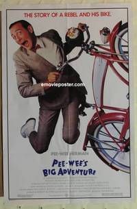 g676 PEE-WEE'S BIG ADVENTURE one-sheet movie poster '85 Tim Burton, Reubens