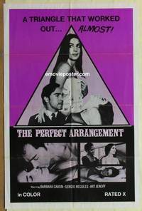 g679 PERFECT ARRANGEMENT one-sheet movie poster '71 love triangle sex!