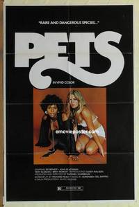 g685 PETS one-sheet movie poster '74 sexy girls in dog collars!
