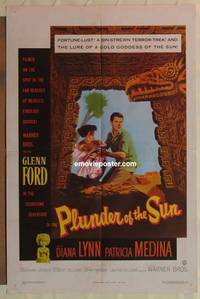 g702 PLUNDER OF THE SUN one-sheet movie poster '53 Glenn Ford, Diana Lynn