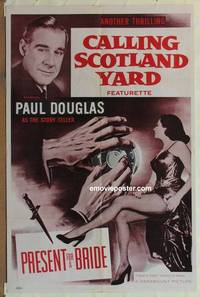 g717 PRESENT FOR A BRIDE one-sheet movie poster '56 Calling Scotland Yard!