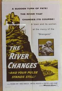 g785 RIVER CHANGES one-sheet movie poster '56 torrent of human emotions!