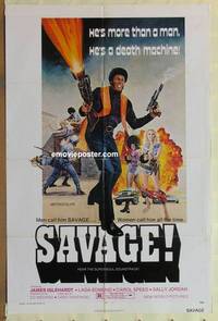 g827 SAVAGE one-sheet movie poster '73 wild blaxploitation image!