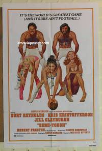 g851 SEMI-TOUGH one-sheet movie poster '77 football & sexy girls!