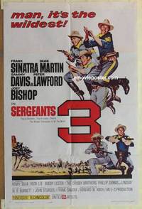g855 SERGEANTS 3 one-sheet movie poster '62 Frank Sinatra, Dean Martin