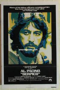 g856 SERPICO one-sheet movie poster '74 Al Pacino crime classic!