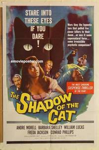 g862 SHADOW OF THE CAT one-sheet movie poster '61 sexy Barbara Shelley!