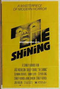 g876 SHINING re-strike 1sh '80s Stephen King & Stanley Kubrick, Jack Nicholson, Saul Bass art!