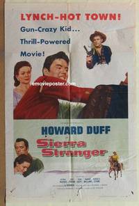 g888 SIERRA STRANGER one-sheet movie poster '57 Howard Duff, western!