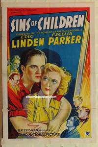 g195 IN HIS STEPS one-sheet movie poster '36 Sheldon, Sins of Children!