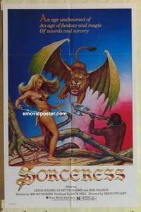 g923 SORCERESS one-sheet movie poster '82 sword and sorcery, fantasy art!