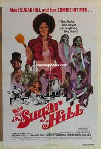 g981 SUGAR HILL one-sheet movie poster '74 black zombie hit men!