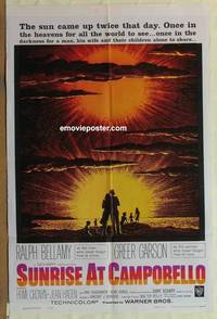 g984 SUNRISE AT CAMPOBELLO one-sheet movie poster '60 Bellamy, Garson
