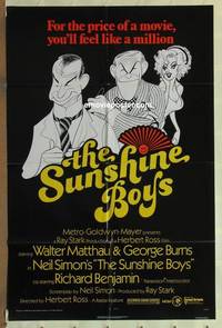 g987 SUNSHINE BOYS one-sheet movie poster '75 cool Al Hirschfeld artwork!
