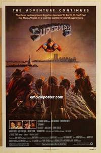 g990 SUPERMAN 2 one-sheet movie poster '81 Christopher Reeve, Lester