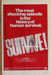 g993 SURVIVE one-sheet movie poster '76 cannibalism, Pablo Ferrel