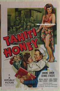 h012 TAHITI HONEY one-sheet movie poster R51 Simone Simon in sarong!