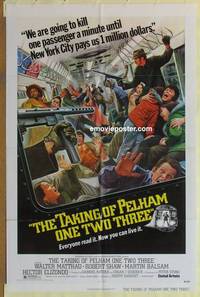 h014 TAKING OF PELHAM ONE TWO THREE one-sheet movie poster '74 Matthau