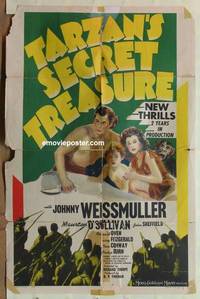 h024 TARZAN'S SECRET TREASURE style D one-sheet movie poster '41 Weissmuller