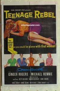 h029 TEENAGE REBEL one-sheet movie poster '56 Ginger Rogers, Rennie