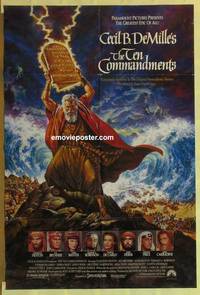 h036 TEN COMMANDMENTS one-sheet movie poster R89 Charlton Heston