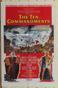 h037 TEN COMMANDMENTS style A one-sheet movie poster '56 Charlton Heston