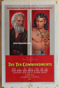 h038 TEN COMMANDMENTS style B one-sheet movie poster '56 Charlton Heston