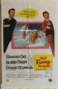 h056 THAT FUNNY FEELING one-sheet movie poster '65 naked Sandra Dee in tub!