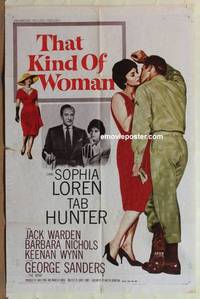 h057 THAT KIND OF WOMAN one-sheet movie poster '59 Sophia Loren, Hunter
