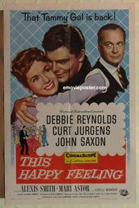 h074 THIS HAPPY FEELING one-sheet movie poster '58 Debbie Reynolds, Jurgens