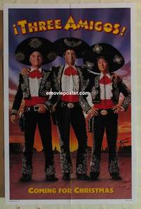 h079 THREE AMIGOS teaser one-sheet movie poster '86 Chase, Martin, Short