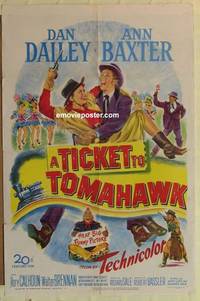 h092 TICKET TO TOMAHAWK one-sheet movie poster '50 Dan Dailey, Ann Baxter
