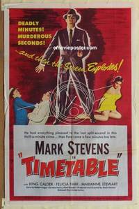h099 TIMETABLE one-sheet movie poster '56 Mark Stevens, Felicia Farr