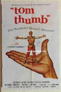 h106 TOM THUMB one-sheet movie poster '58 George Pal, Russ Tamblyn