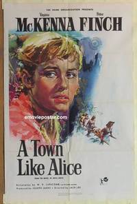 h118 TOWN LIKE ALICE one-sheet movie poster '57 Virginia McKenna, Finch