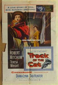 h121 TRACK OF THE CAT one-sheet movie poster '54 Robert Mitchum, Wright