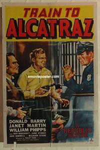 h123 TRAIN TO ALCATRAZ one-sheet movie poster '48 Don Red Barry in prison!