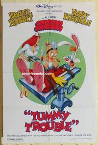 h135 TUMMY TROUBLE one-sheet movie poster '89 Roger & Jessica Rabbit!