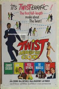 h138 TWIST AROUND THE CLOCK one-sheet movie poster '62 Chubby Checker
