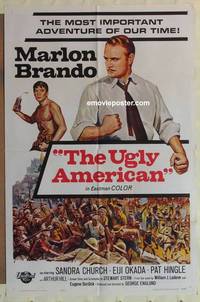 h146 UGLY AMERICAN one-sheet movie poster '63 Marlon Brando