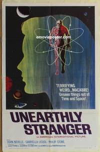 h152 UNEARTHLY STRANGER one-sheet movie poster '64 AIP sci-fi horror!